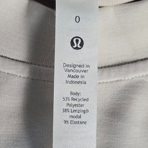 Lululemon Softstreme Perfectly Oversized Cropped Crew - 0 Bone/White Opal - Picture 5 of 6